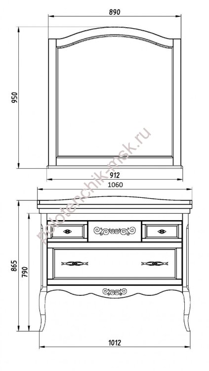 Комплект мебели ASB-Woodline Модерн 105 рошфор/патина серебро (11246/21360/11231)