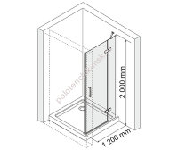 Душевая дверь WasserKRAFT (Германия), Aller 10H05RBLACK, правая, 120х200 см, распашная на петлях