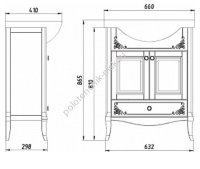 Комплект мебели ASB-Woodline Салерно 65 белый/патина серебро (9695/19252/9690)