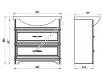Комплект мебели ASB-Woodline Берта 85 орех антикварный (10123/9118/10121)