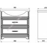 Комплект мебели ASB-Woodline Берта 85 орех антикварный (10123/9118/10121)