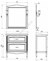 Комплект мебели ASB-Woodline Римини Nuovo 80 антикварный орех (10182/17894/10180)