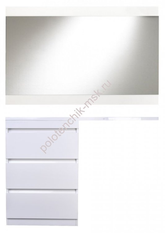 Комплект мебели Style Line Даллас 120 L (3 ящ.) Люкс Plus белый